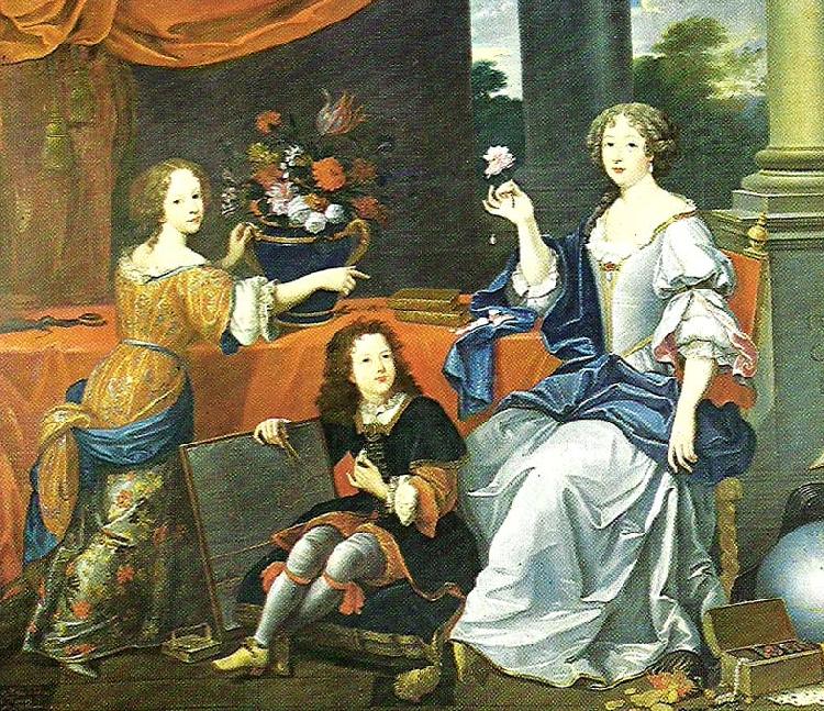 Pierre Mignard mlle de lavalliere and her children, c oil painting image